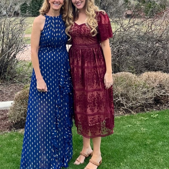 Ivy City Co Venice Sicily Flutter Sleeve Dress in Wine BNWT - Picture 8 of 8